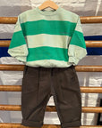 The campamento - kids - stripes sweatshirt - green