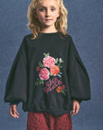 Maison Mangostan - roses sweatshirt - black