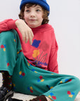 Weekend house kids - winter garden sweatshirt - red
