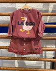 Bobo Choses - kids - tic tac toe ruffle skirt - brown