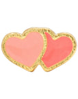 lulu copenhagen - gold plated hearts earring - 1pc - orange/burnt coral