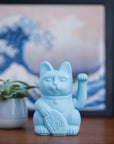 Lucky cat - tenderness waving cat - light blue