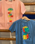 Bobo Choses - kids - roll the dice t-shirt - blue
