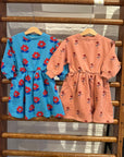The campamento - kids - big flowers dress - blue