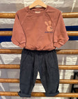 The campamento - kids - rabbit sweatshirt - brown