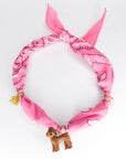bandana necklace - poodle/pink