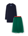 The animals observatory - mussel kids knit dress - navy