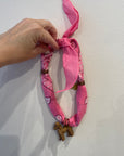 bandana necklace - poodle/pink