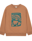 Jelly Mallow - flower garden sweatshirt - brown