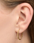 lulu copenhagen - gold plated twisted hoops earrings - 2pcs