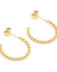 lulu copenhagen - gold plated twisted hoops earrings - 2pcs