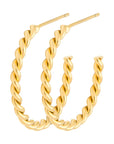 lulu copenhagen - gold plated twisted hoops earrings - 2pcs