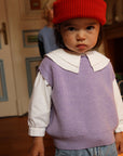 Hvid - wool vest - harvey - kids - lilac