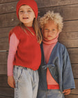 Hvid - wool vest - harvey - kids - red