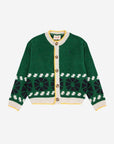 Bobo Choses - kids - kaleidoscope jacquard cardigan - green