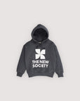 The New Society - TNS Logo Hood Sweatshirt - Galactic Grey Melange