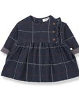 1+ in the family - patricia - big check fleece dress - dark blue