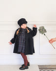 1+ in the family - patricia - big check fleece dress - dark blue