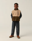 The campamento - kids - teddy vest - ecru/brown
