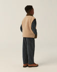 The campamento - kids - teddy vest - ecru/brown