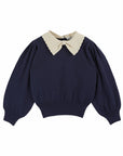 Emile et Ida - kids - pierot collar pullover - marine
