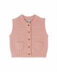 Emile et Ida - kids - sleeveless cardigan - rose