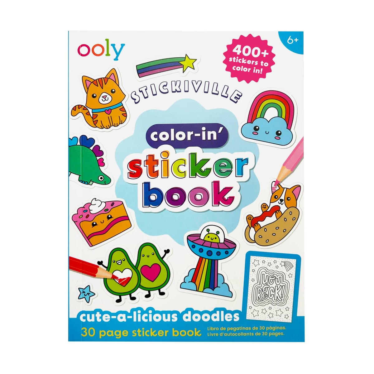 Ooly - color in sticker book - cute-a-licious doodles