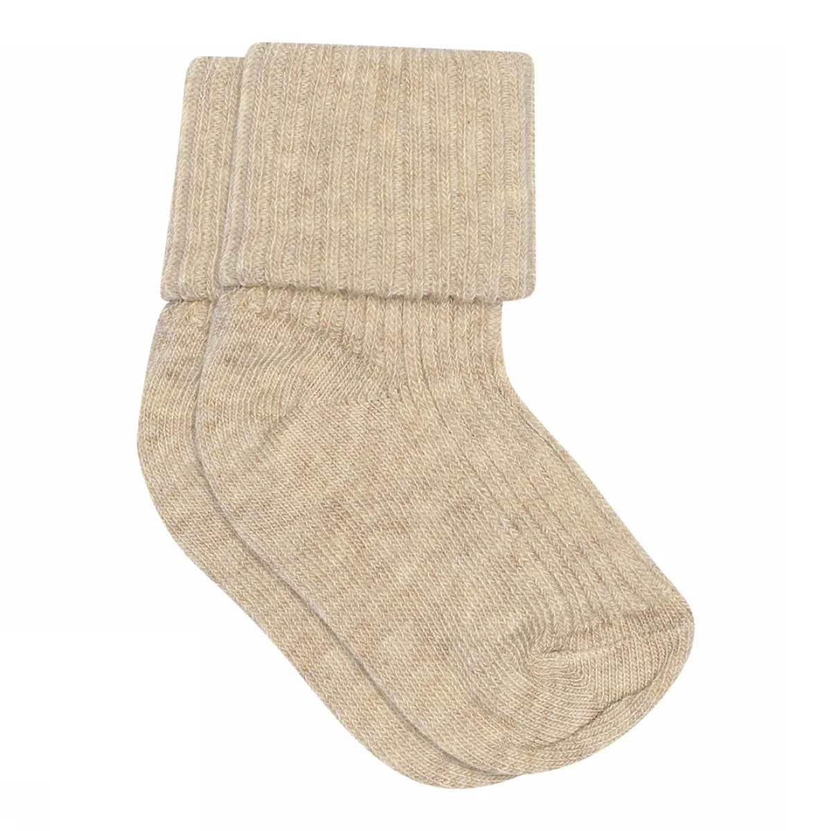 MP Denmark - cotton rib baby socks - 533 - beige melange