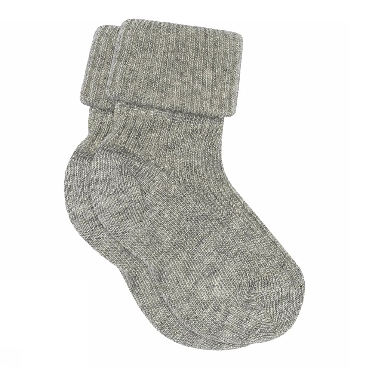 MP Denmark - cotton rib baby socks - 533 - grey melange