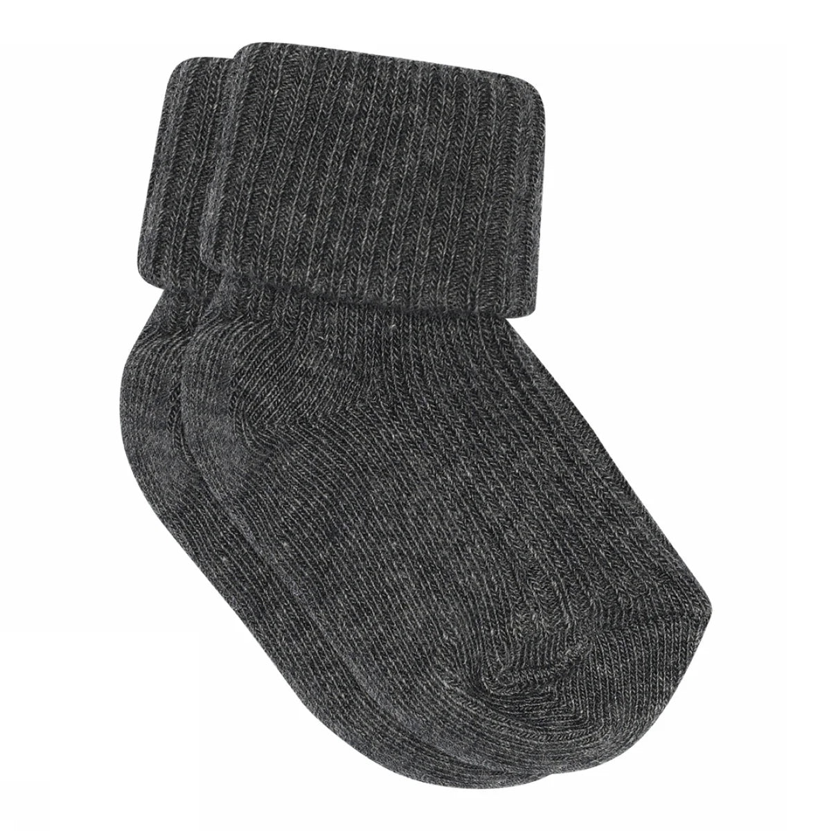 MP Denmark - cotton rib baby socks - 533 - dark grey melange