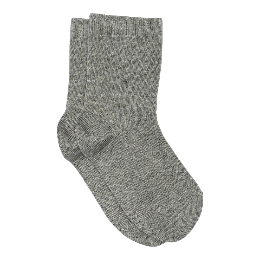 MP Denmark - cotton rib socks - 7080 - grey melange