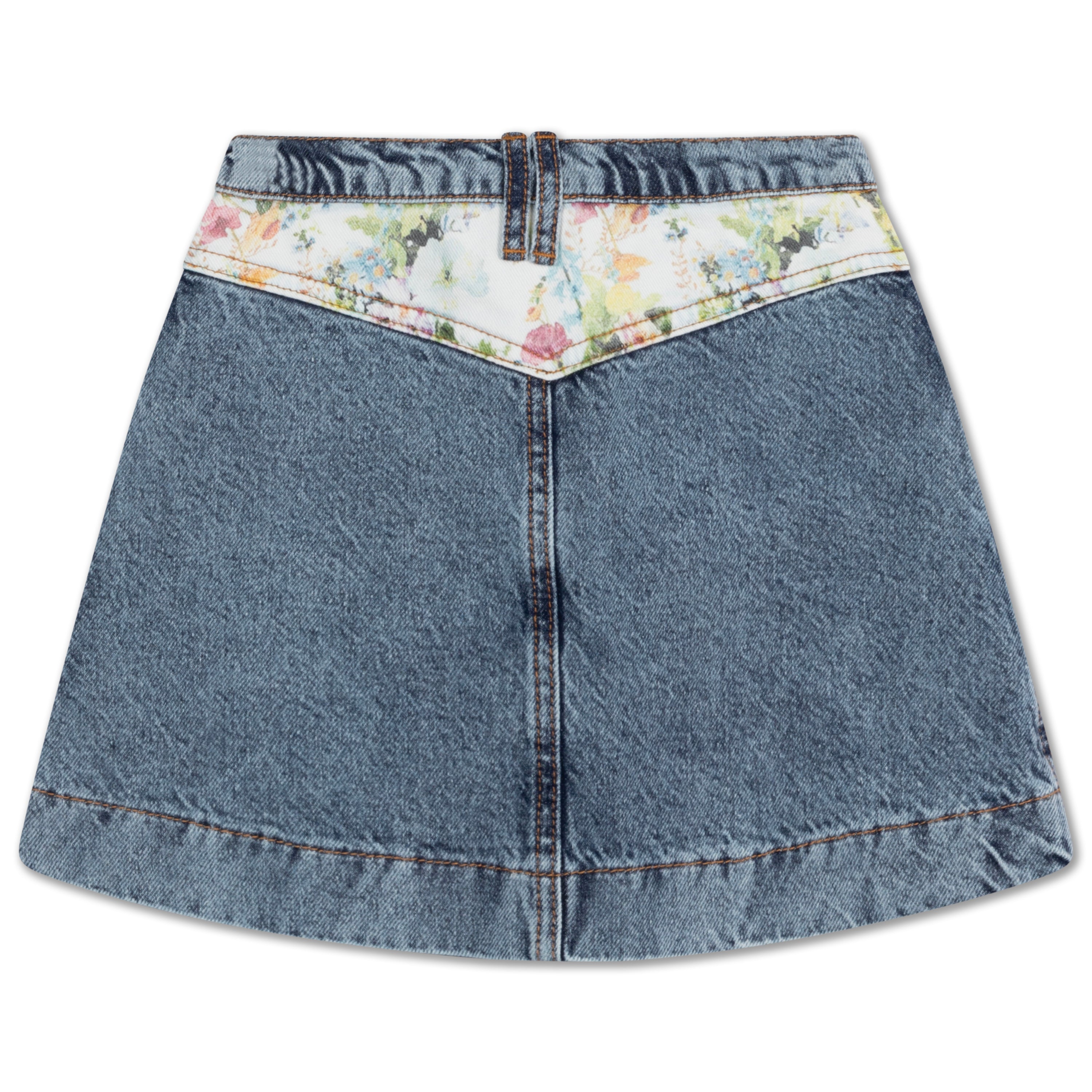 Repose ams - bob denim skirt - acid color block