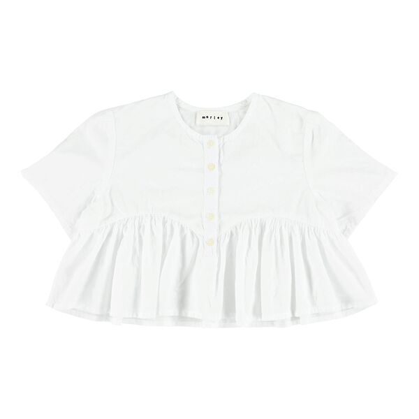 Morley - westby - cropped wide blouse with buttons - white