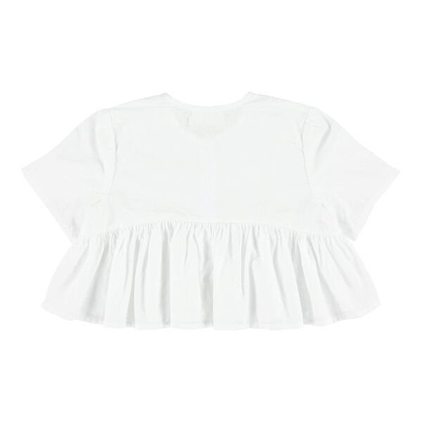 Morley - westby - cropped wide blouse with buttons - white