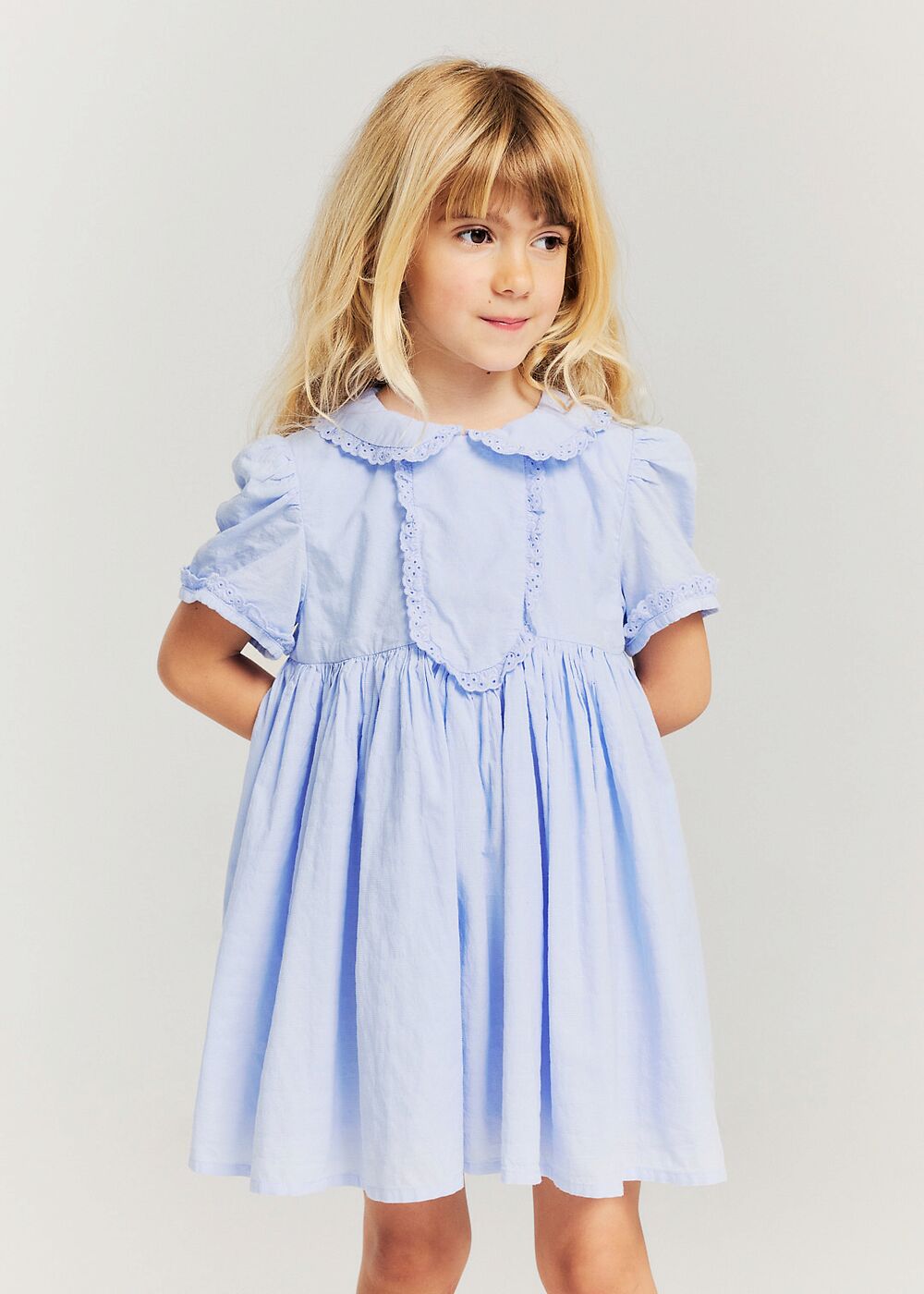 Morley - wuxy - dress with lace ribbon - sky