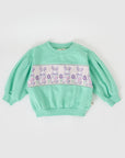 Goldie + Ace - hazel puff sleeve bunny sweater - mint