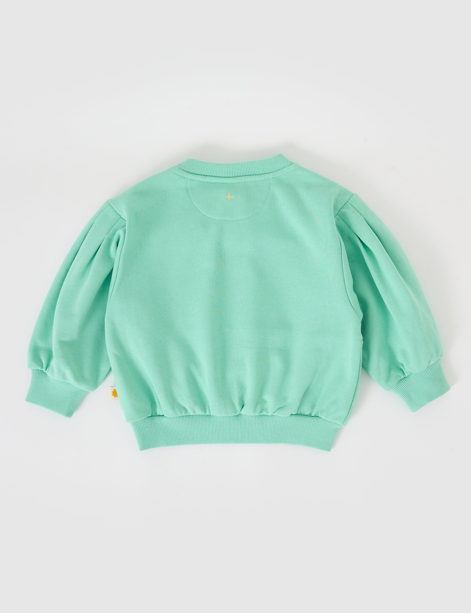 Goldie + Ace - hazel puff sleeve bunny sweater - mint