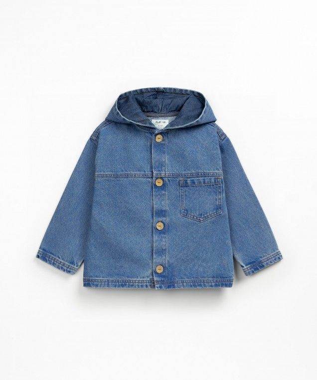 Play up - kids - hooded denim jacket - blue