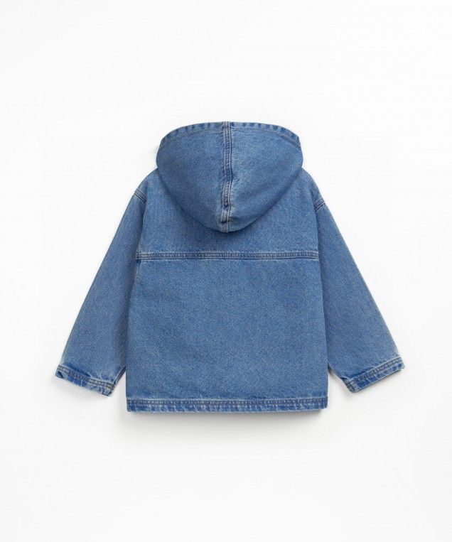 Play up - kids - hooded denim jacket - blue