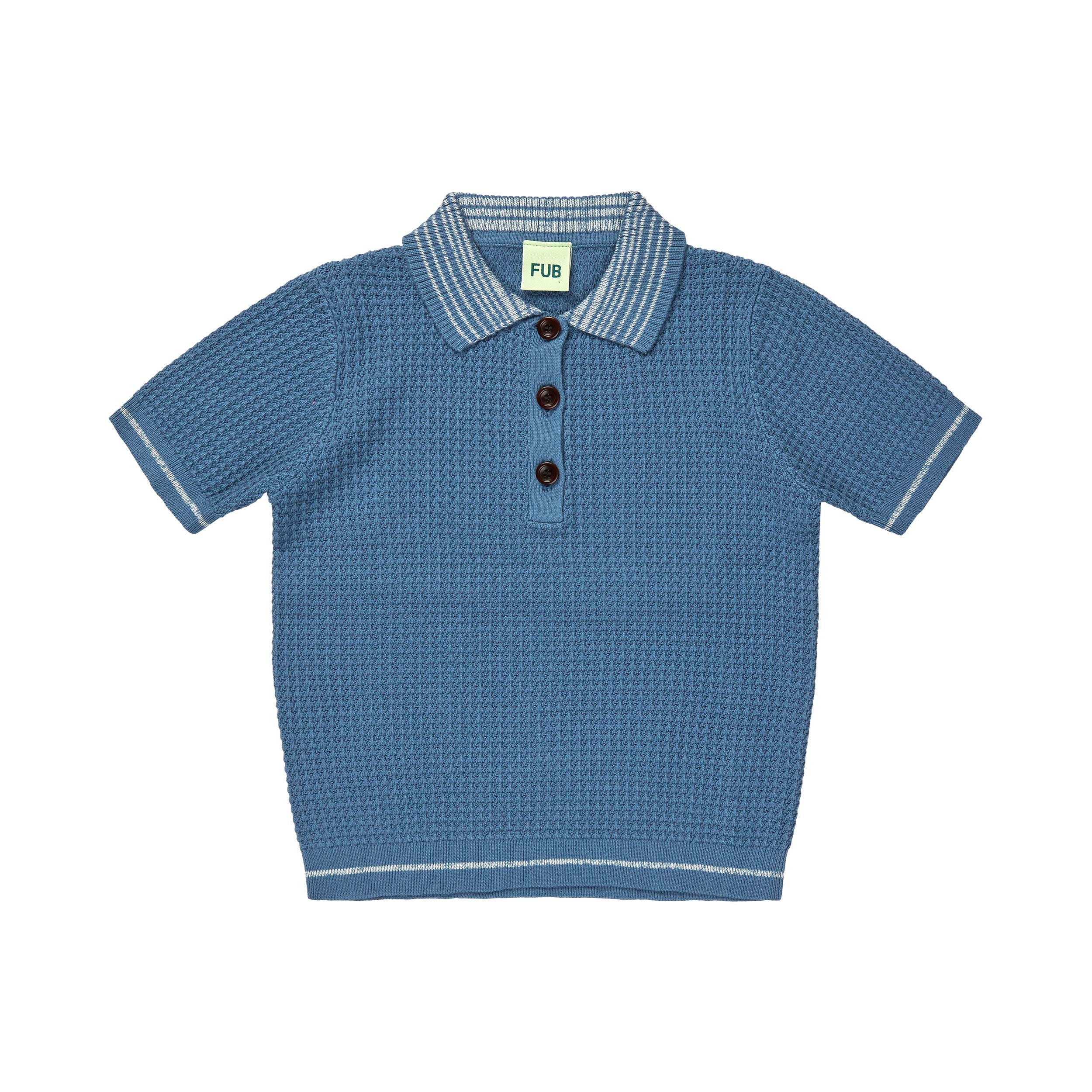 Fub - kids - structured polo - washed indigo