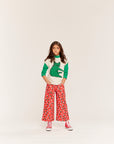 Wynken - paws knit top - ecru/bright green