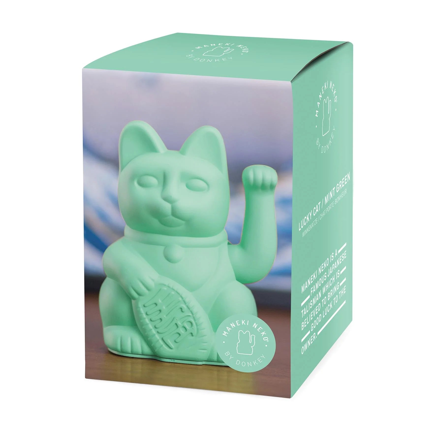 Lucky cat - health waving cat - mint green