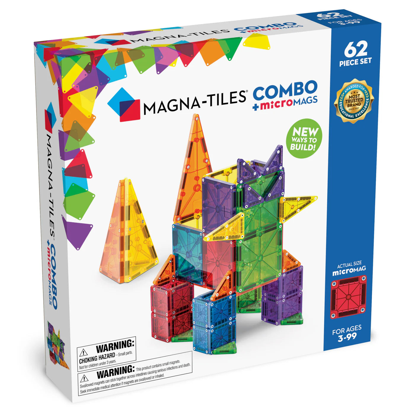 Magna Tiles - combo + micro mags - 62 pcs