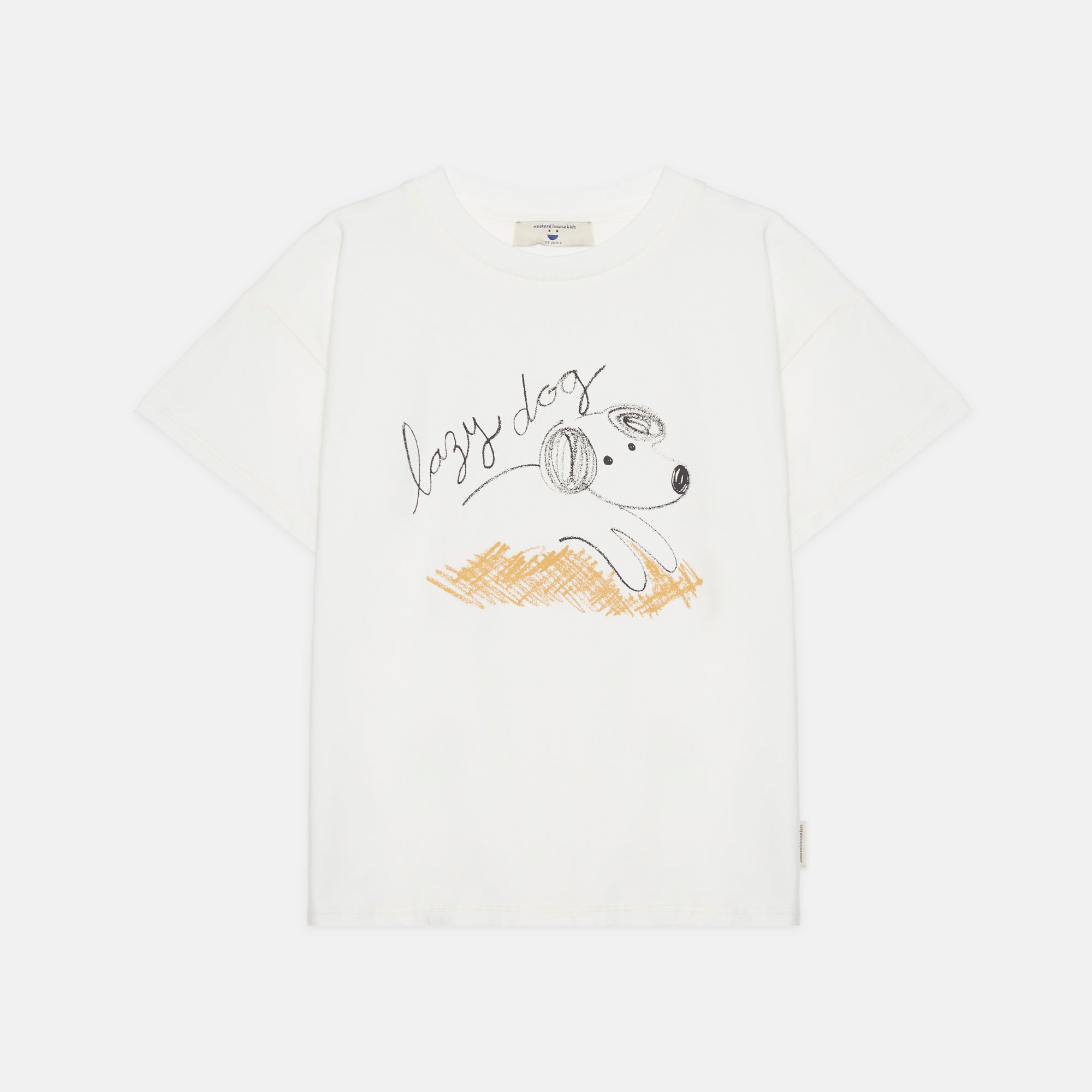 Weekend house kids - lazy dog t-shirt - white