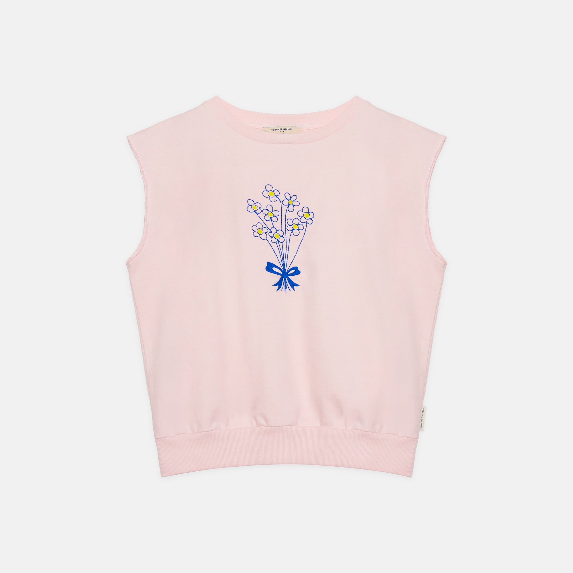 Weekend house kids - bouquet no sleeve sweatshirt - pink