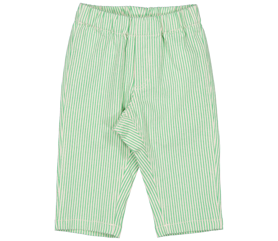 Marmar - polle - soft denim baby trousers - cale green stripes