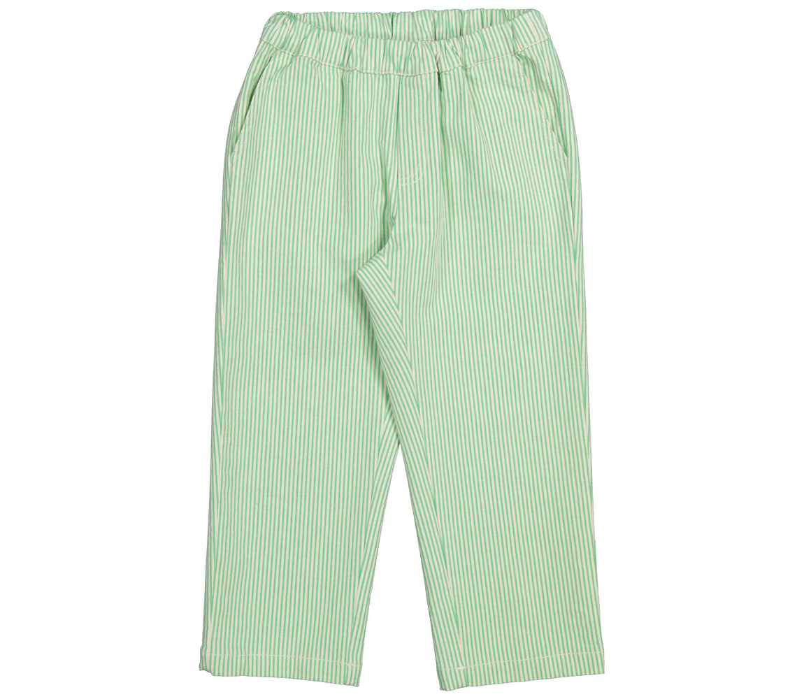 Marmar - paloma - kids soft denim trousers - cale green stripe