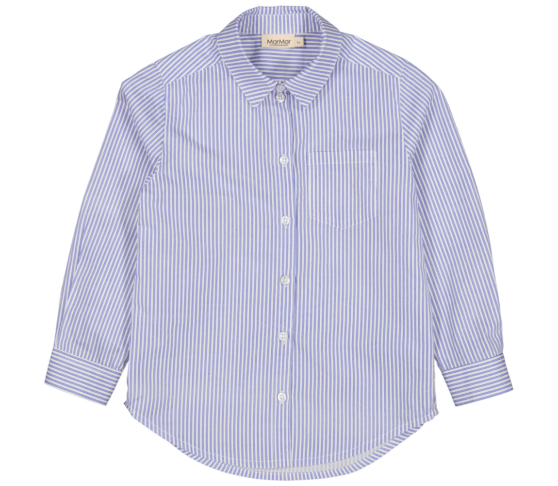 Marmar - tommy - kids poplin shirt - bolich blue stripes