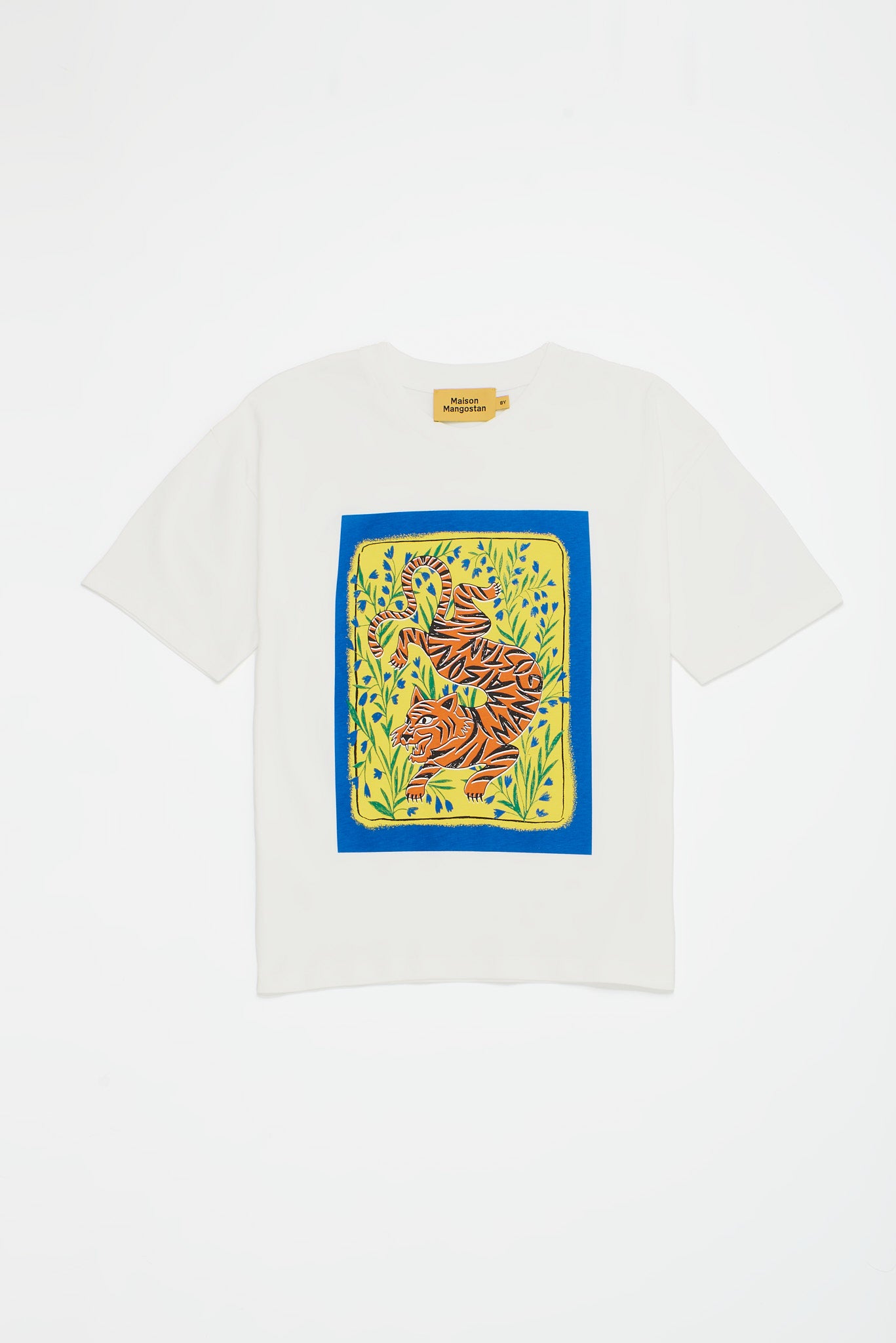 Maison Mangostan - tiger t-shirt - cloudy white