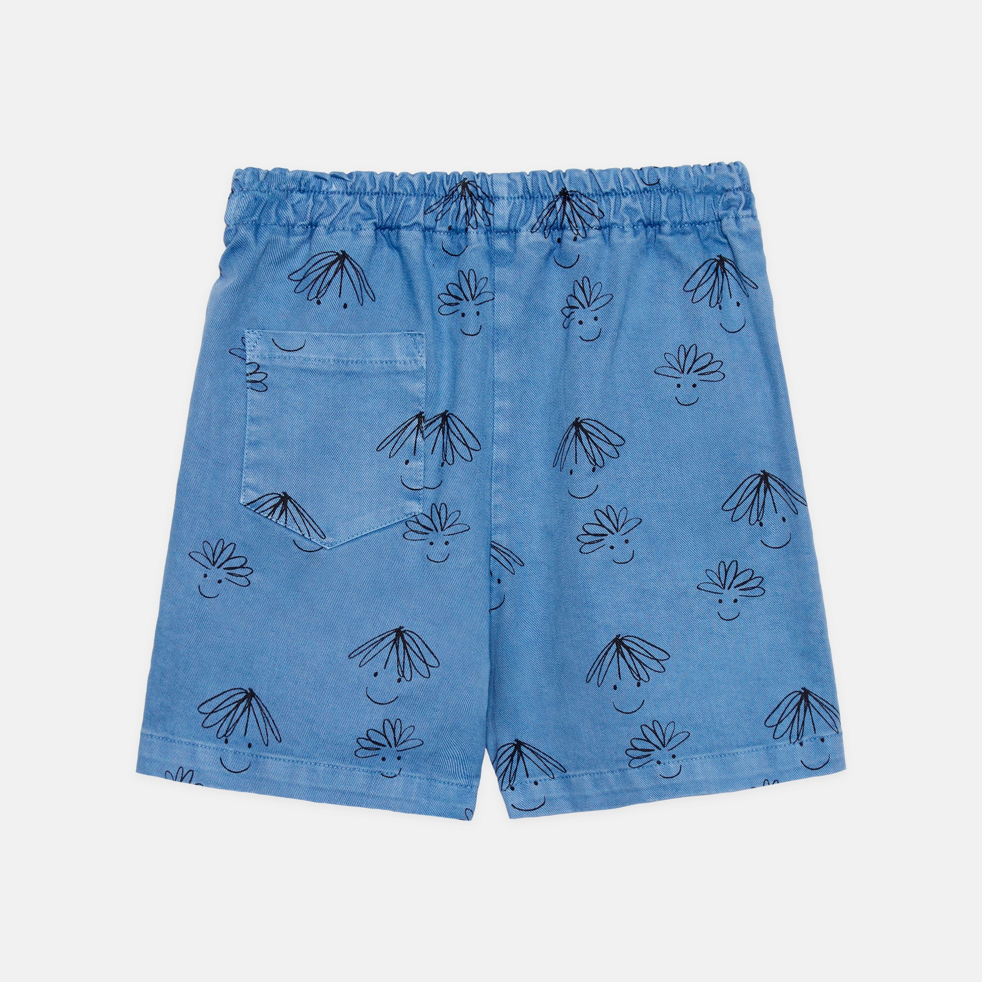 Weekend house kids - happy faces all over shorts - vintage blue